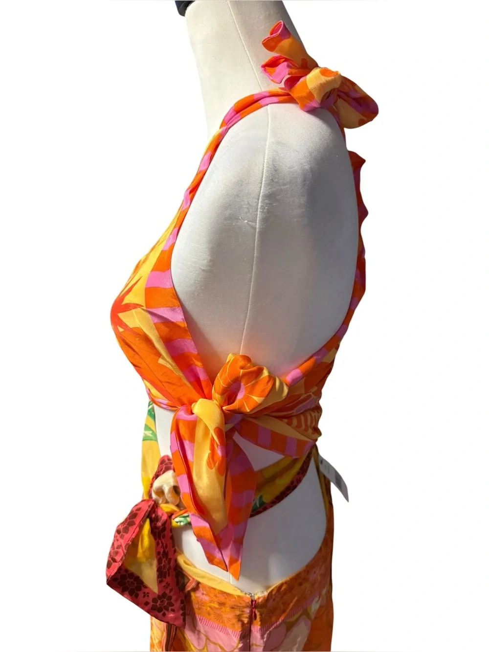 Farm Rio Forest Mixed Scarves midi dress women’s sz Large nwt new - Picture 7 of 16
